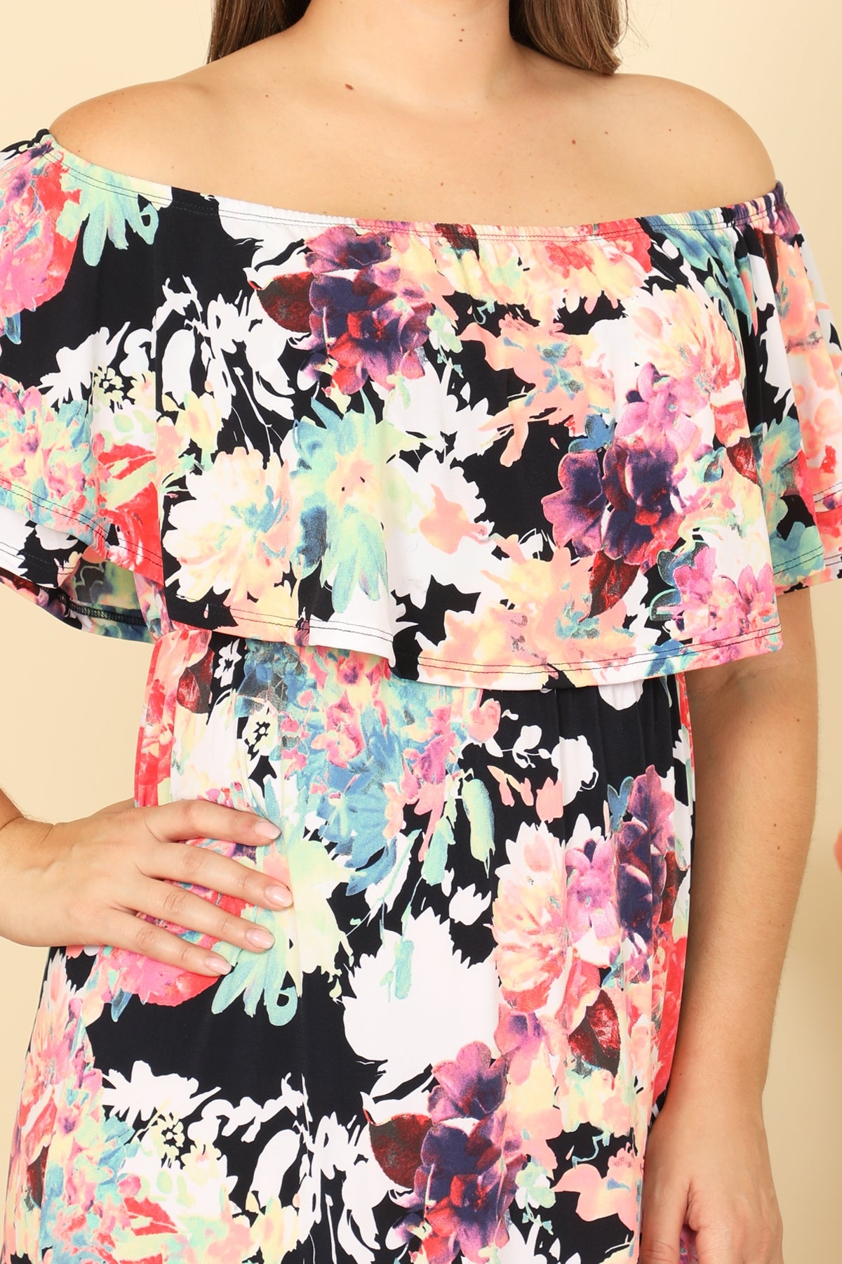 Floral Off-Shoulder Plus size
