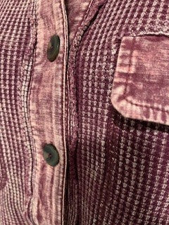Crushed Berry Corduroy "Shacket" – Boho Babe Edition
