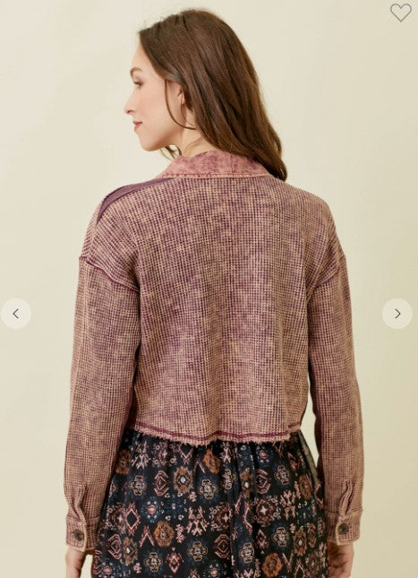 Crushed Berry Corduroy "Shacket" – Boho Babe Edition