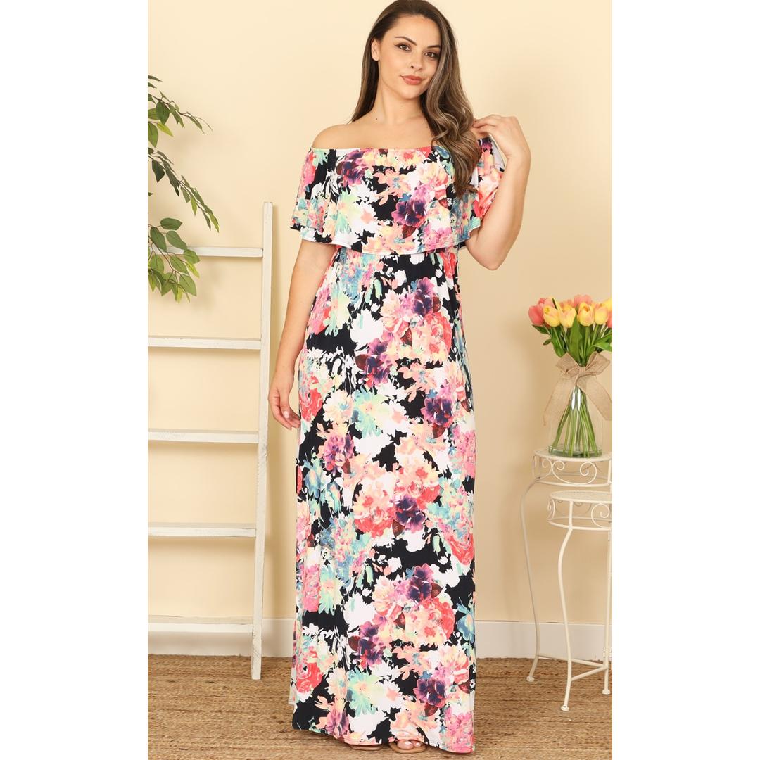 Floral Off-Shoulder Plus size
