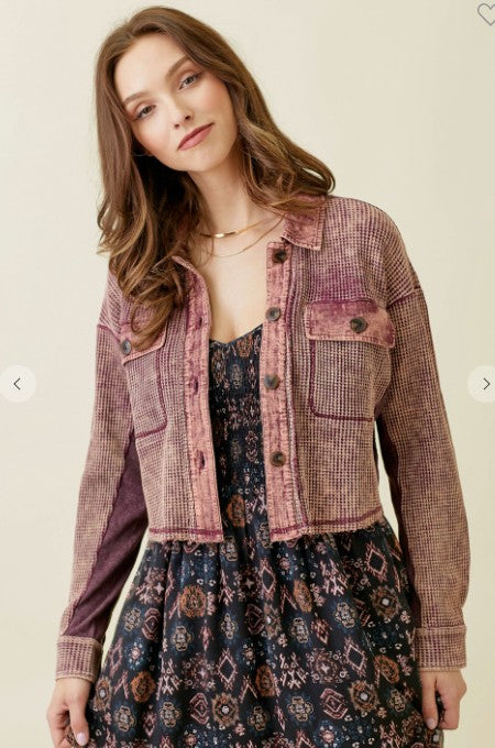 Crushed Berry Corduroy "Shacket" – Boho Babe Edition