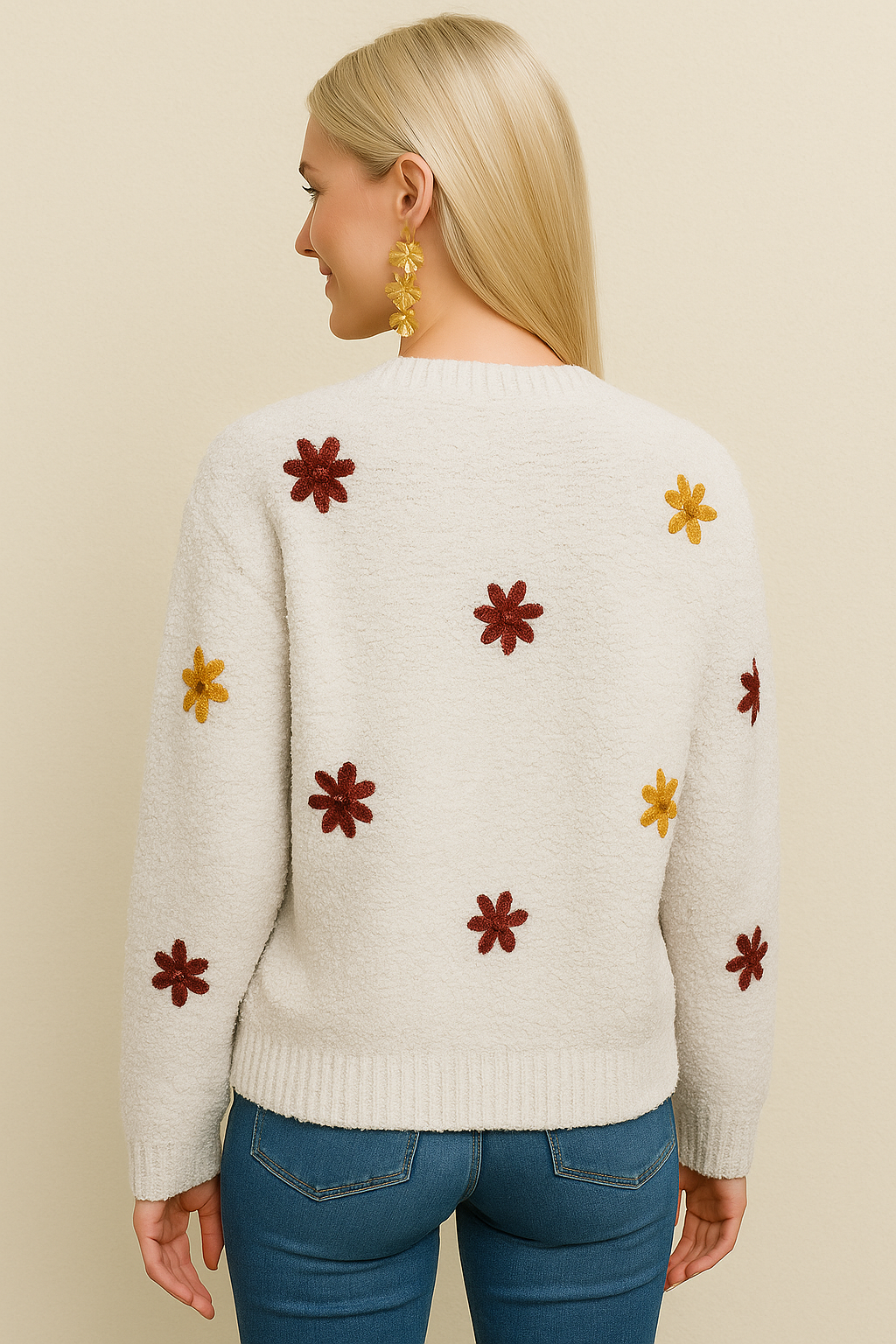 Emroidered Sweater Cardigan