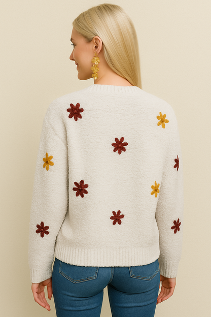 Emroidered Sweater Cardigan