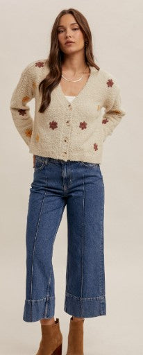 Emroidered Sweater Cardigan