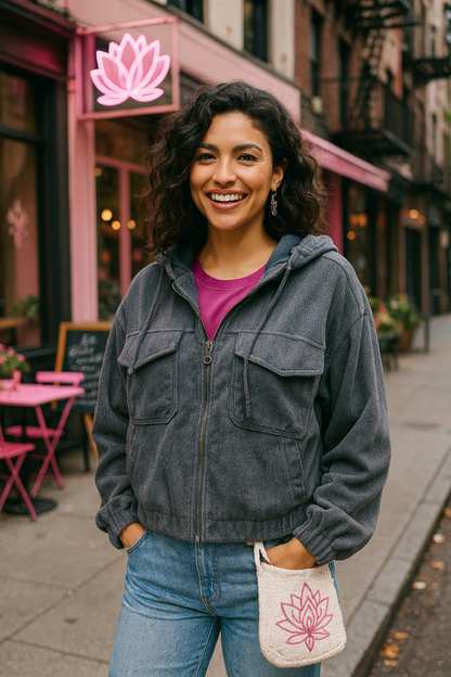 Cozy Corduroy Zip-up Hoodie