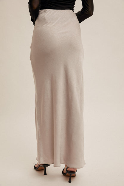 CRINKLE TEXTURED SKIN MAXI SKIRT - NWT