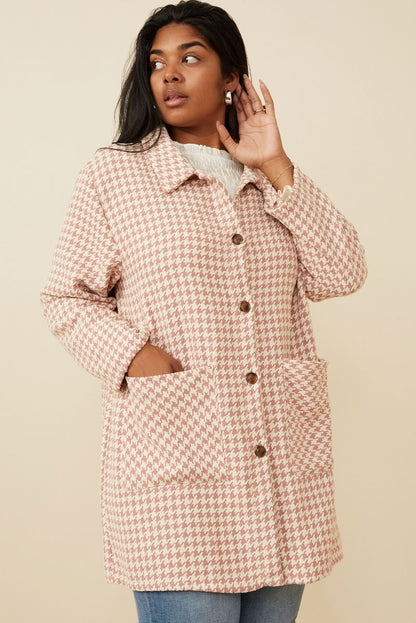 Houndstooth Button-Front Coat