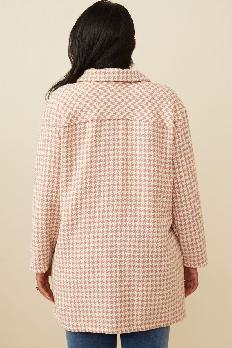 Houndstooth Button-Front Coat