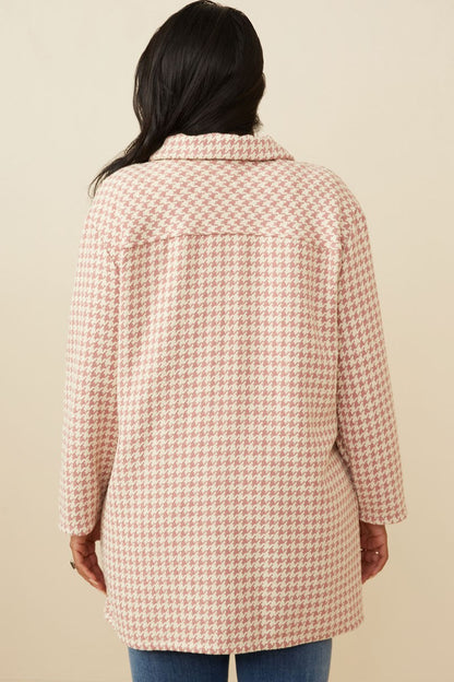 Houndstooth Button-Front Coat