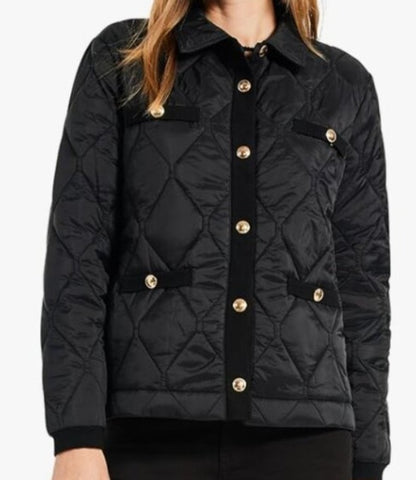 NIC+ZOE BLACK QUILTED PUFFER