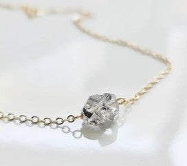 Natural Tibetan Quartz w/ Anthraxolite Focal Necklace 16" - Sara Sela