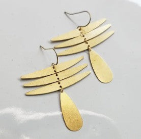 20% OFF!  Cascading Waterfall Brass Earrings - Sara Sela Collection